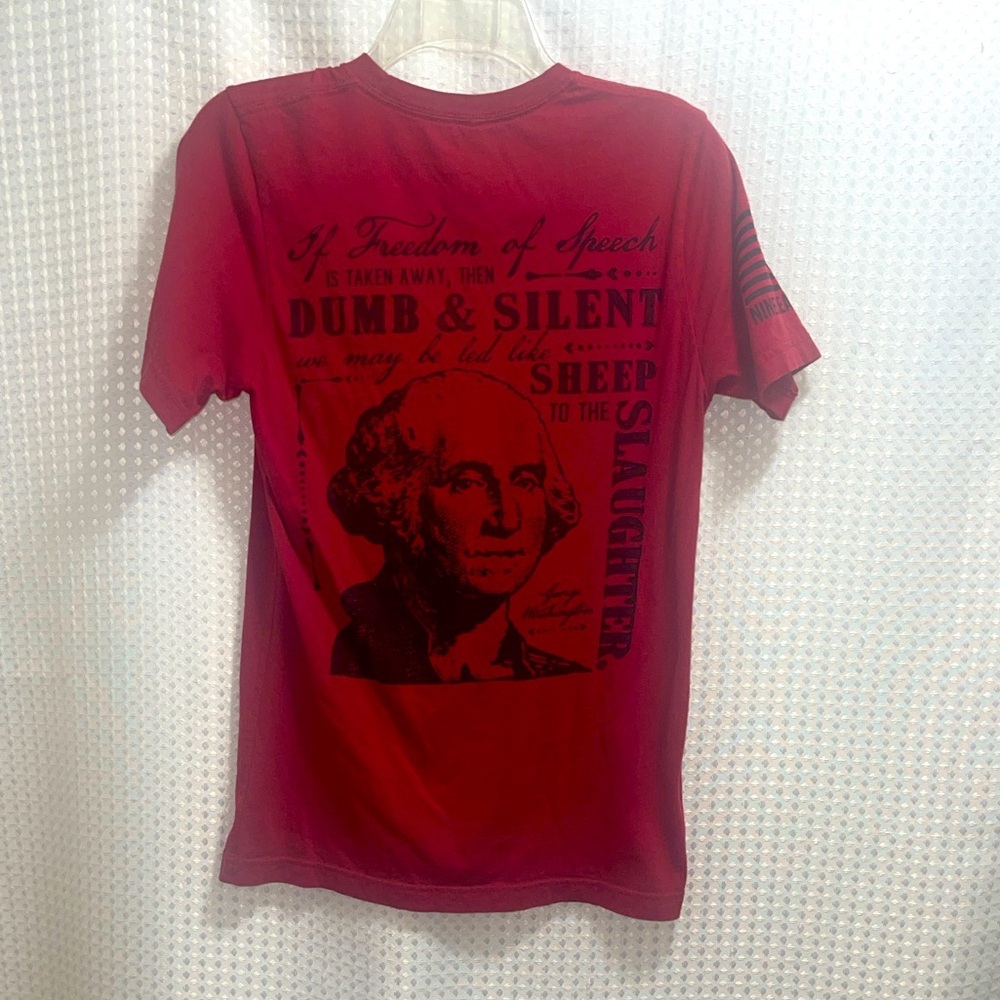 Nine Line Apparel T-Shirt Men’s Small Red Freedom of Speech George Washington